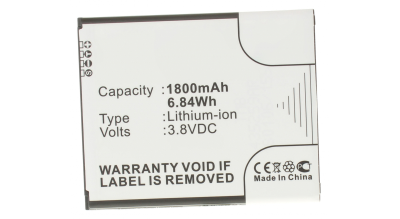 Аккумуляторная батарея B105BC для телефонов, смартфонов Samsung. Артикул iB-M601.Емкость (mAh): 1800. Напряжение (V): 3,8