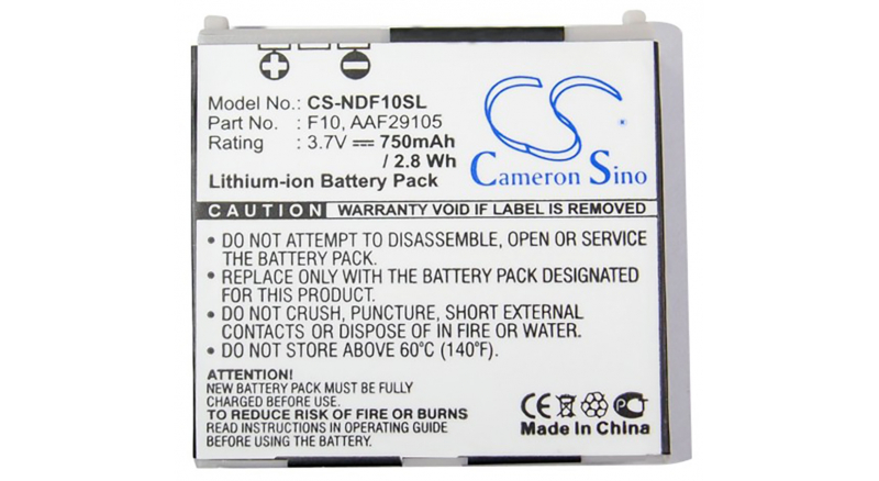 Аккумуляторная батарея для телефона, смартфона NTT DoCoMo F-09A. Артикул iB-M2380.Емкость (mAh): 750. Напряжение (V): 3,7