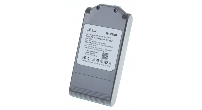 Аккумуляторная батарея для пылесоса Dyson V10. Артикул iB-T960.Емкость (mAh): 3950. Напряжение (V): 25,2