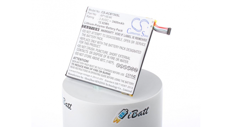Аккумуляторная батарея iBatt iB-A1088 для ноутбука AcerЕмкость (mAh): 3400. Напряжение (V): 3,8