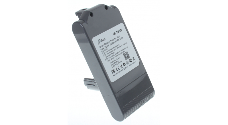Аккумуляторная батарея для пылесоса Dyson V10 Animal. Артикул iB-T958.Емкость (mAh): 2600. Напряжение (V): 25,2