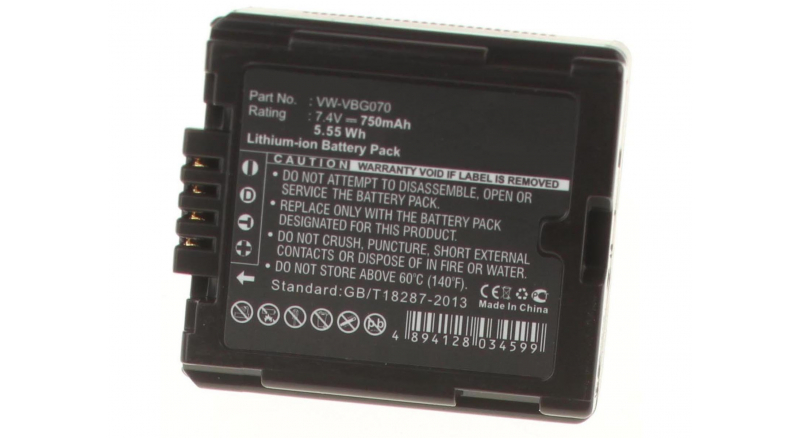 Аккумуляторные батареи для фотоаппаратов и видеокамер Panasonic HDC-SD100Емкость (mAh): 750. Напряжение (V): 7,4