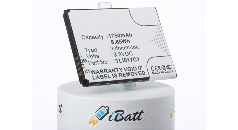 Аккумуляторная батарея для телефона, смартфона Alcatel OT-4060A. Артикул iB-M1223.Емкость (mAh): 1750. Напряжение (V): 3,8