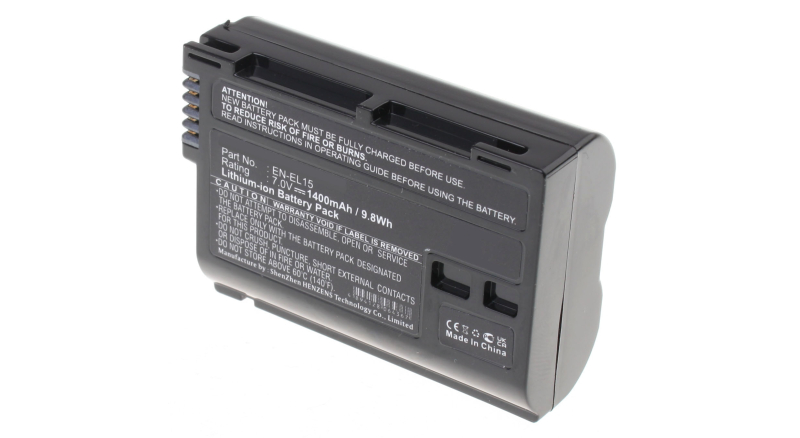 Аккумуляторная батарея EN-EL15A для фотоаппаратов и видеокамер Nikon. Артикул iB-F504.Емкость (mAh): 1400. Напряжение (V): 7