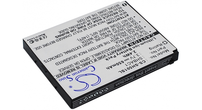 Аккумуляторная батарея SHBAC1 для телефонов, смартфонов Sharp. Артикул iB-M2832.Емкость (mAh): 650. Напряжение (V): 3,7