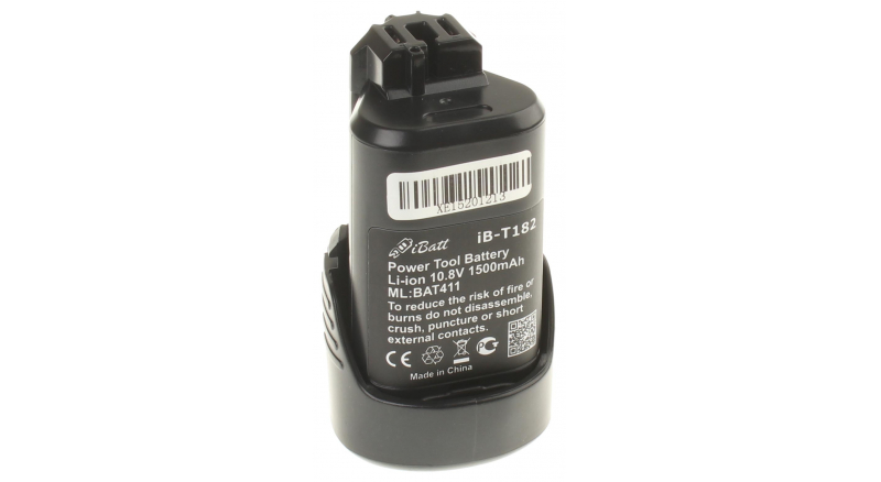 Аккумуляторная батарея для электроинструмента Bosch GSR 10.8 V-LI-2. Артикул iB-T182.Емкость (mAh): 1500. Напряжение (V): 10,8