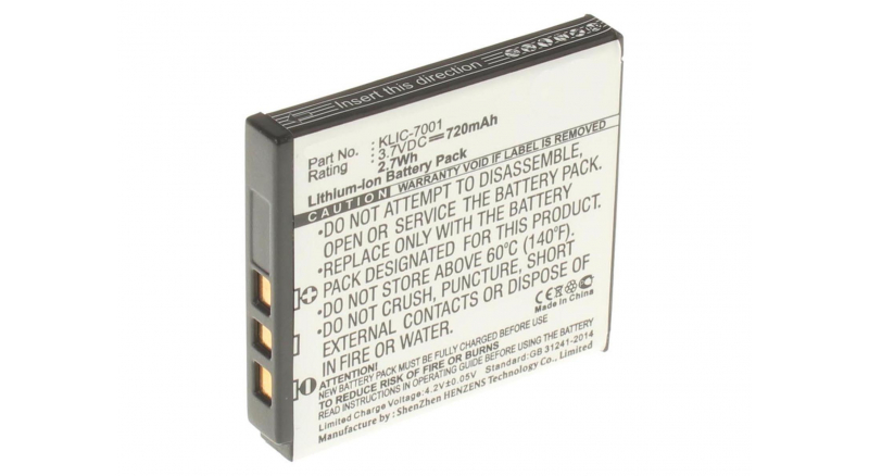 Аккумуляторная батарея KLIC-7001 для фотоаппаратов и видеокамер Hitachi. Артикул iB-F179.Емкость (mAh): 720. Напряжение (V): 3,7