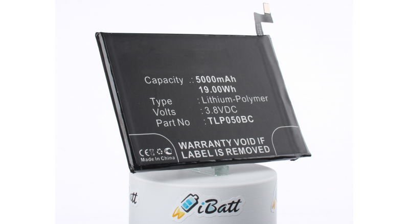 Аккумуляторная батарея iBatt iB-M1217 для телефонов, смартфонов AlcatelЕмкость (mAh): 5000. Напряжение (V): 3,8