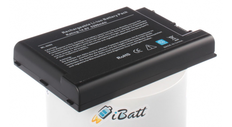 Аккумуляторная батарея BATSQU202(Z) для ноутбуков Quanta. Артикул iB-A268H.Емкость (mAh): 5200. Напряжение (V): 14,8