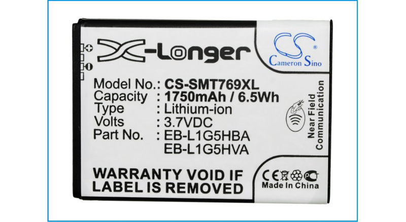 Аккумуляторная батарея EB-L1G5HBA для телефонов, смартфонов Samsung. Артикул iB-M1369.Емкость (mAh): 1750. Напряжение (V): 3,7