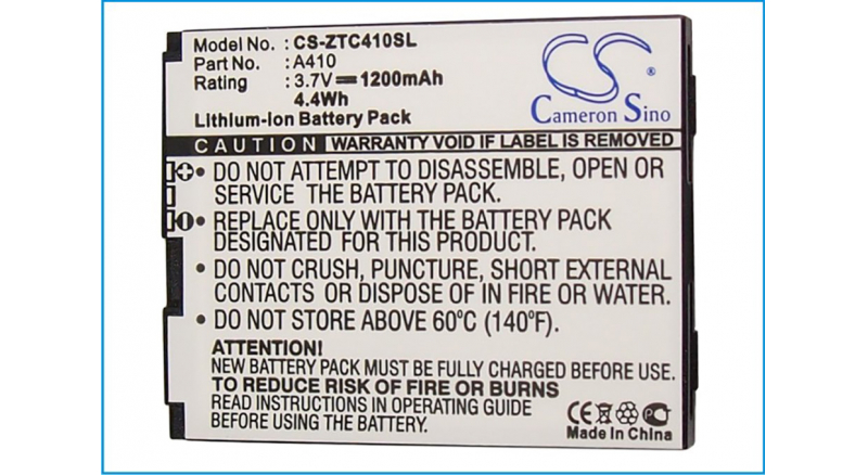 Аккумуляторная батарея для телефона, смартфона ZTE Cricket PCD Calcomp. Артикул iB-M3014.Емкость (mAh): 1200. Напряжение (V): 3,7