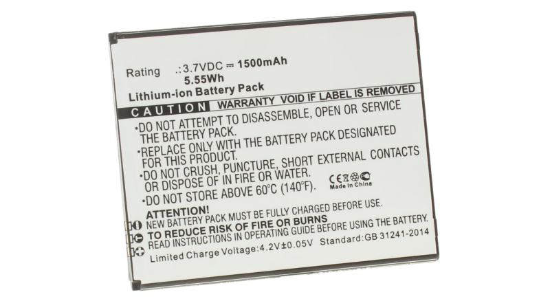 Аккумуляторная батарея для телефона, смартфона Archos 50e Helium. Артикул iB-M1276.Емкость (mAh): 1500. Напряжение (V): 3,7