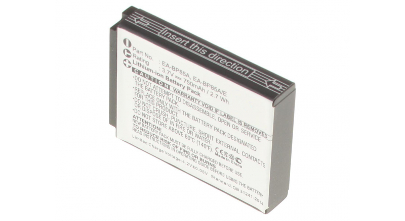 Аккумуляторные батареи для фотоаппаратов и видеокамер Samsung Digimax WB210Емкость (mAh): 750. Напряжение (V): 3,7