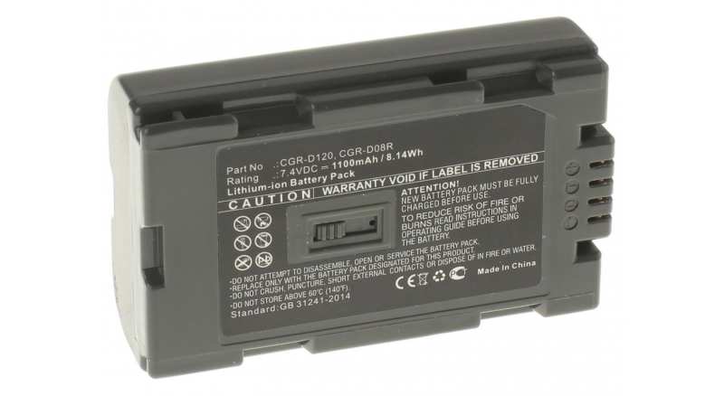 Аккумуляторные батареи для фотоаппаратов и видеокамер Panasonic PV-DVP8-AЕмкость (mAh): 1100. Напряжение (V): 7,4