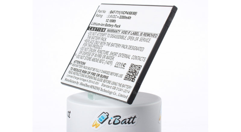 Аккумуляторная батарея для телефона, смартфона Acer T04. Артикул iB-M1196.Емкость (mAh): 3200. Напряжение (V): 3,8