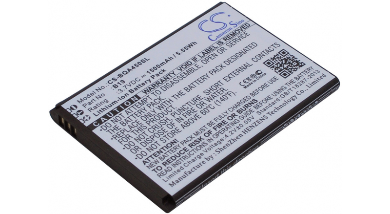 Аккумуляторная батарея iBatt iB-M1572 для телефонов, смартфонов BQЕмкость (mAh): 1500. Напряжение (V): 3,7