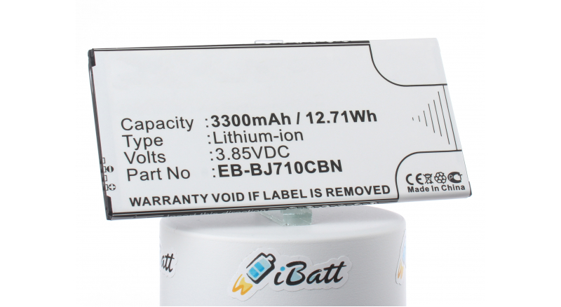 Аккумуляторная батарея iBatt iB-M2737 для телефонов, смартфонов SamsungЕмкость (mAh): 3300. Напряжение (V): 3,85