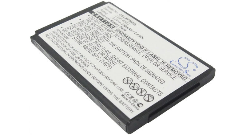 Аккумуляторная батарея для телефона, смартфона LG KF390. Артикул iB-M2175.Емкость (mAh): 650. Напряжение (V): 3,7