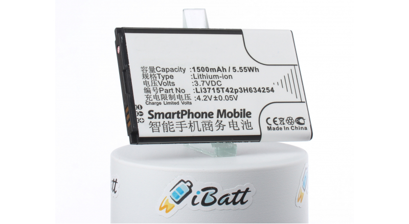 Аккумуляторная батарея для телефона, смартфона ZTE Leo Q1. Артикул iB-M3039.Емкость (mAh): 1500. Напряжение (V): 3,7