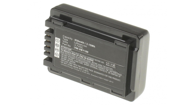 Аккумуляторные батареи для фотоаппаратов и видеокамер Panasonic HC-V110Емкость (mAh): 850. Напряжение (V): 3,7