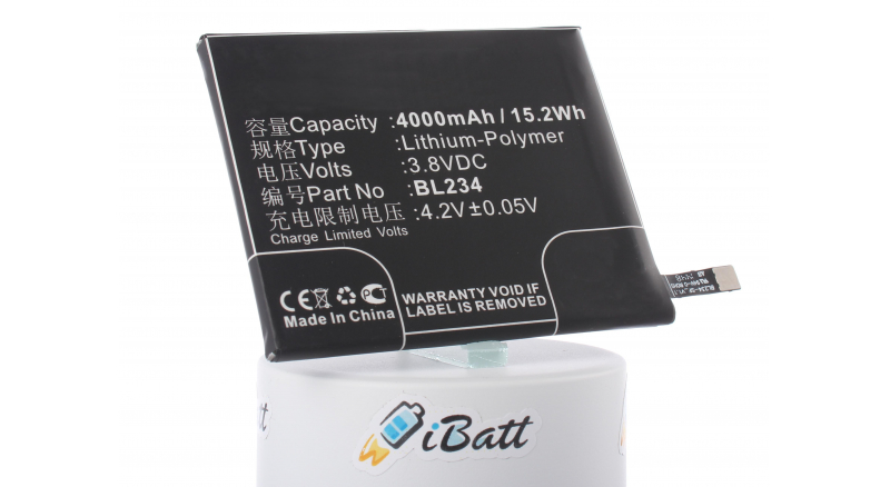 Аккумуляторная батарея iBatt iB-M891 для телефонов, смартфонов LenovoЕмкость (mAh): 4000. Напряжение (V): 3,8