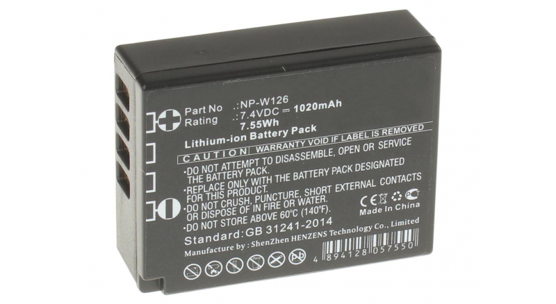 Аккумуляторные батареи для фотоаппаратов и видеокамер FujiFilm FinePix X100FЕмкость (mAh): 1020. Напряжение (V): 7,4