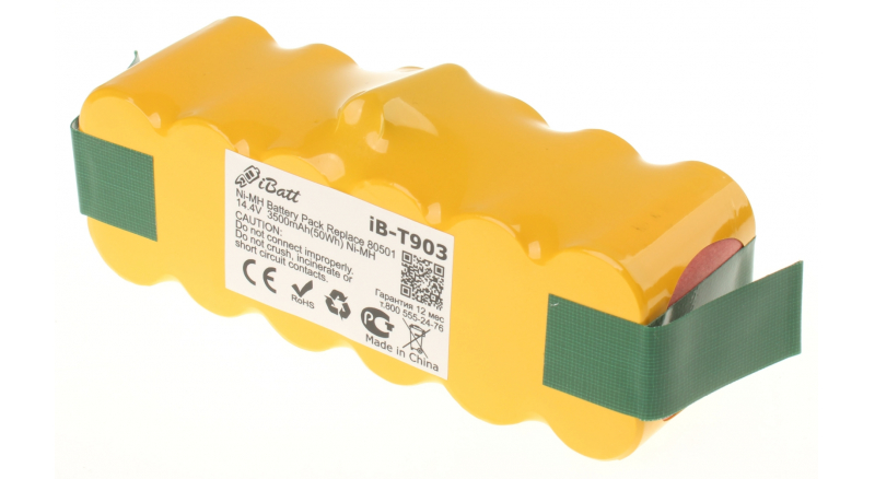 Аккумуляторная батарея iBatt iB-T903 для пылесосов iRobotЕмкость (mAh): 3500. Напряжение (V): 14,4