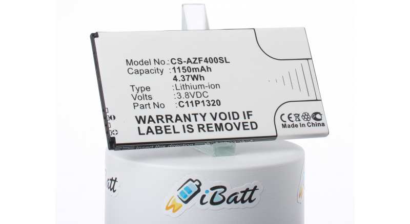 Аккумуляторная батарея C11P1320 для телефонов, смартфонов Asus. Артикул iB-M1322.Емкость (mAh): 1150. Напряжение (V): 3,8