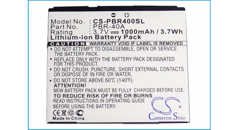 Аккумуляторная батарея PBR-40A для телефонов, смартфонов Pantech. Артикул iB-M2463.Емкость (mAh): 1000. Напряжение (V): 3,7