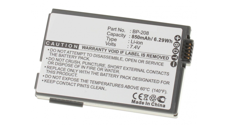 Аккумуляторная батарея BP-308 для фотоаппаратов и видеокамер Canon. Артикул iB-F108.Емкость (mAh): 850. Напряжение (V): 7,4
