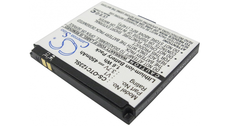 Аккумуляторная батарея для телефона, смартфона Alcatel OT-C123A. Артикул iB-M1237.Емкость (mAh): 450. Напряжение (V): 3,7