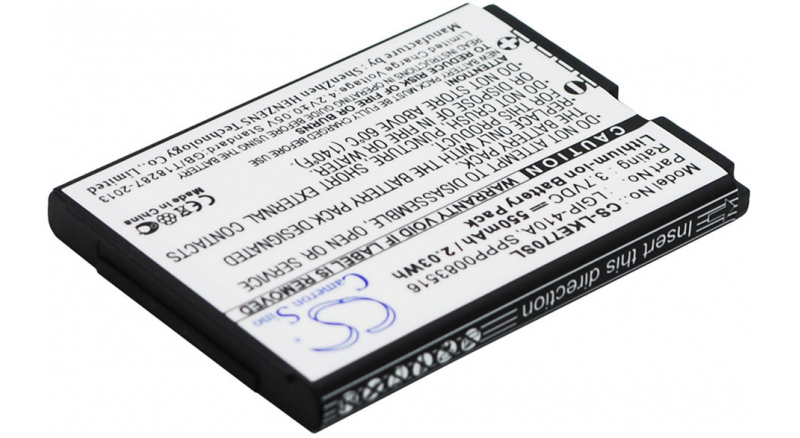Аккумуляторная батарея LGIP-410A для телефонов, смартфонов LG. Артикул iB-M183.Емкость (mAh): 550. Напряжение (V): 3,7