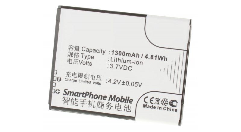 Аккумуляторная батарея для телефона, смартфона Alcatel OT-4013X. Артикул iB-M584.Емкость (mAh): 1300. Напряжение (V): 3,7