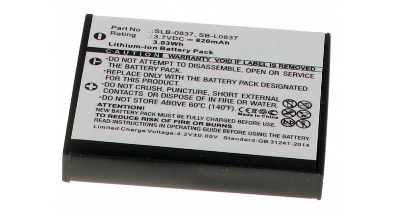 Аккумуляторная батарея SLB-0837 для фотоаппаратов и видеокамер Konica. Артикул iB-F395.Емкость (mAh): 820. Напряжение (V): 3,7