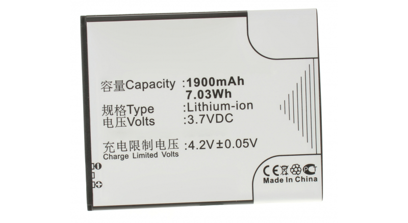 Аккумуляторная батарея для телефона, смартфона Lenovo A889. Артикул iB-M640.Емкость (mAh): 1900. Напряжение (V): 3,7