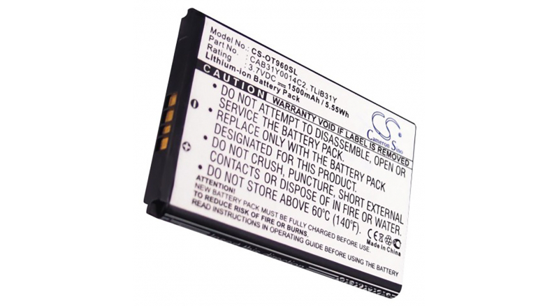 Аккумуляторная батарея для телефона, смартфона Alcatel OT-955. Артикул iB-M1211.Емкость (mAh): 1500. Напряжение (V): 3,7