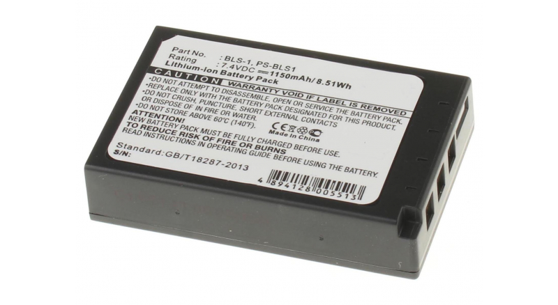 Аккумуляторная батарея BLS-1 для фотоаппаратов и видеокамер Olympus. Артикул iB-F205.Емкость (mAh): 1150. Напряжение (V): 7,4