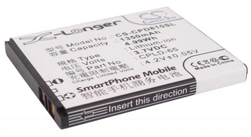 Аккумуляторная батарея для телефона, смартфона Coolpad 8810. Артикул iB-M1676.Емкость (mAh): 1350. Напряжение (V): 3,7
