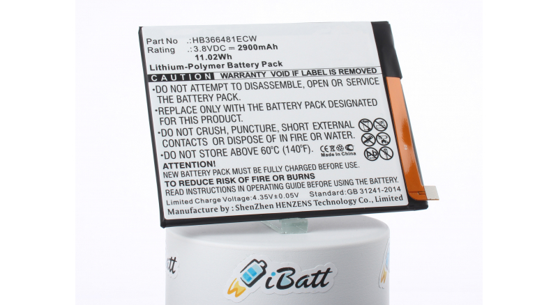 Аккумуляторная батарея для телефона, смартфона Huawei ATU-LX1. Артикул iB-M1980.Емкость (mAh): 2900. Напряжение (V): 3,8