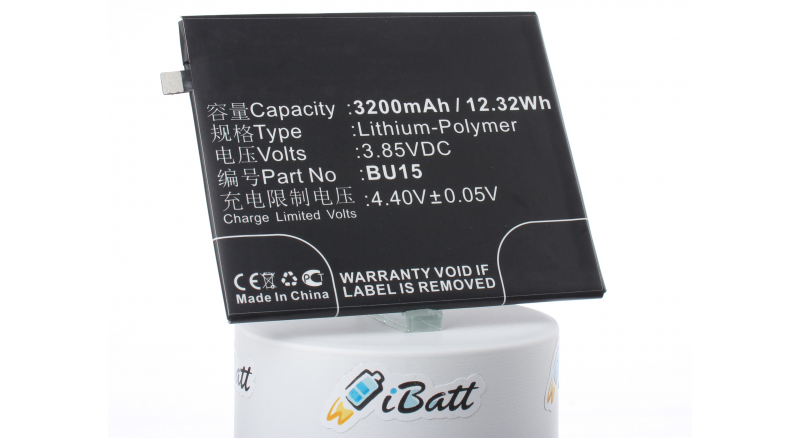 Аккумуляторная батарея BU15 для телефонов, смартфонов Meizu. Артикул iB-M2260.Емкость (mAh): 3200. Напряжение (V): 3,85