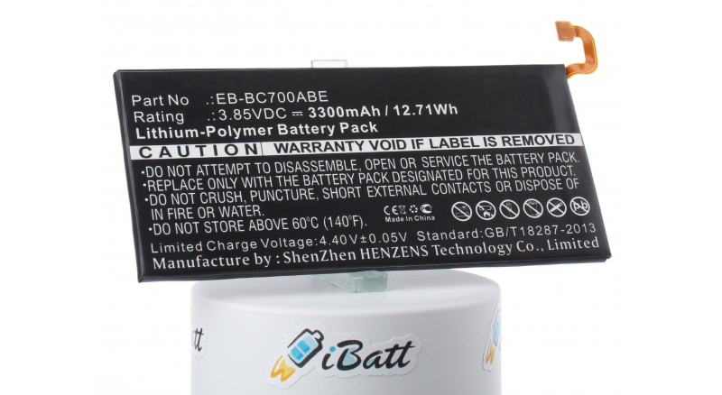 Аккумуляторная батарея EB-BC700ABE для телефонов, смартфонов Samsung. Артикул iB-M2711.Емкость (mAh): 3300. Напряжение (V): 3,85