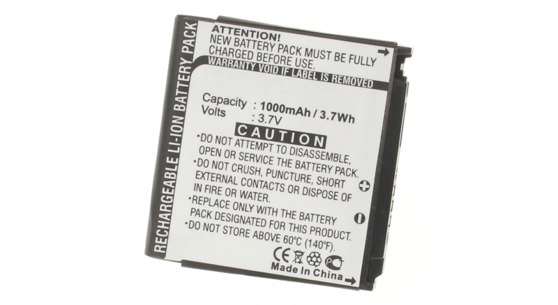 Аккумуляторная батарея для телефона, смартфона Samsung SGH-F708. Артикул iB-M282.Емкость (mAh): 1000. Напряжение (V): 3,7