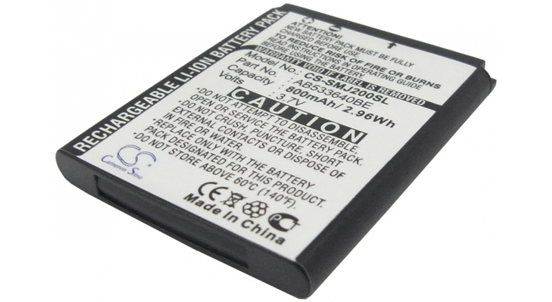 Аккумуляторная батарея AB533640BE для телефонов, смартфонов Samsung. Артикул iB-M2633.Емкость (mAh): 800. Напряжение (V): 3,7