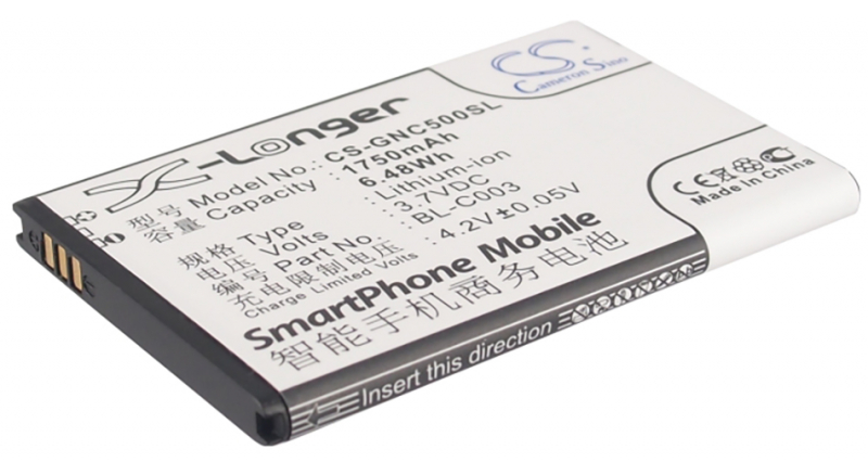 Аккумуляторная батарея BL-C003 для телефонов, смартфонов Gionee. Артикул iB-M1784.Емкость (mAh): 1750. Напряжение (V): 3,7