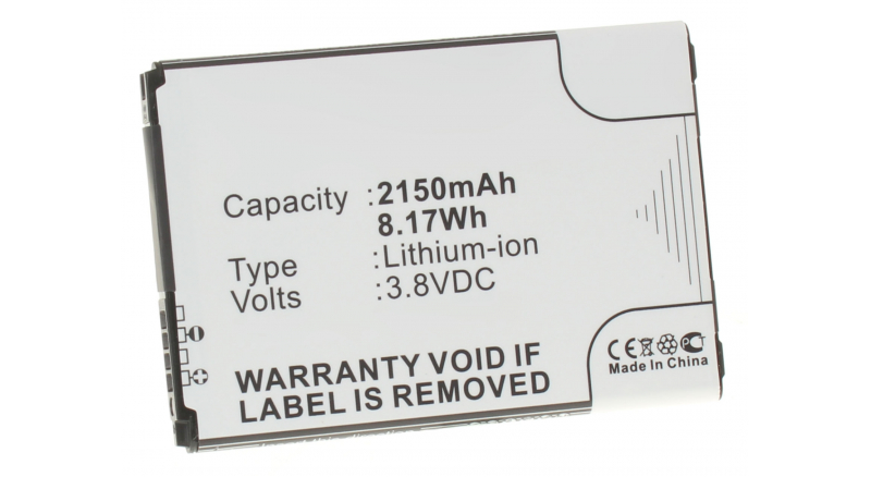 Аккумуляторная батарея для телефона, смартфона LG M1V. Артикул iB-M1348.Емкость (mAh): 2150. Напряжение (V): 3,8