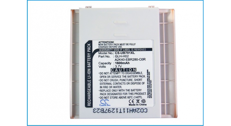 Аккумуляторная батарея GLH-H02 для телефонов, смартфонов Gigabyte. Артикул iB-M230.Емкость (mAh): 1600. Напряжение (V): 3,7