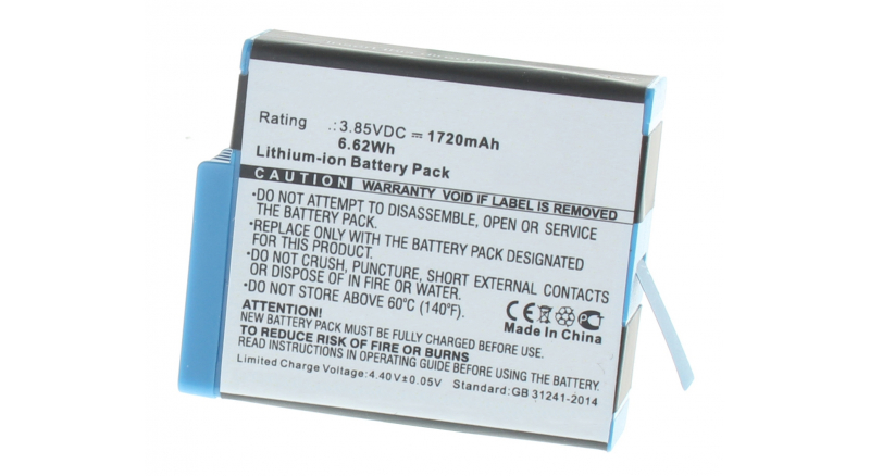 Аккумуляторные батареи для фотоаппаратов и видеокамер GoPro Gopro 9Емкость (mAh): 1720. Напряжение (V): 3,85