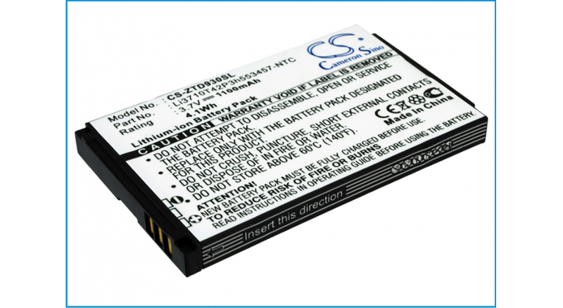 Аккумуляторная батарея iBatt iB-M3024 для телефонов, смартфонов ZTEЕмкость (mAh): 1100. Напряжение (V): 3,7
