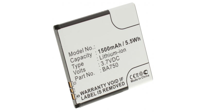 Аккумуляторная батарея для телефона, смартфона Sony Ericsson LT18I. Артикул iB-M346.Емкость (mAh): 1500. Напряжение (V): 3,7