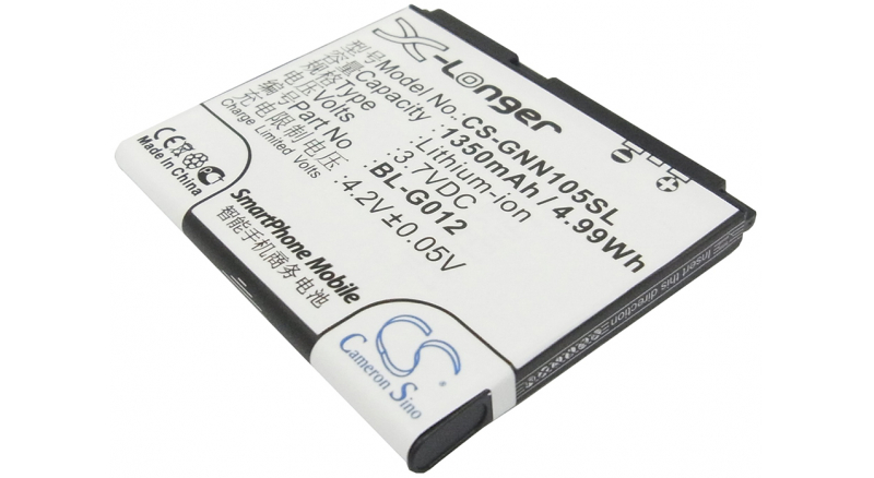 Аккумуляторная батарея для телефона, смартфона Gionee C900. Артикул iB-M1788.Емкость (mAh): 1350. Напряжение (V): 3,7